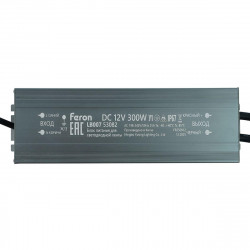 Трансформатор электронный для светодиодной ленты 300W 12V IP67 (драйвер), LB007 Feron 53082