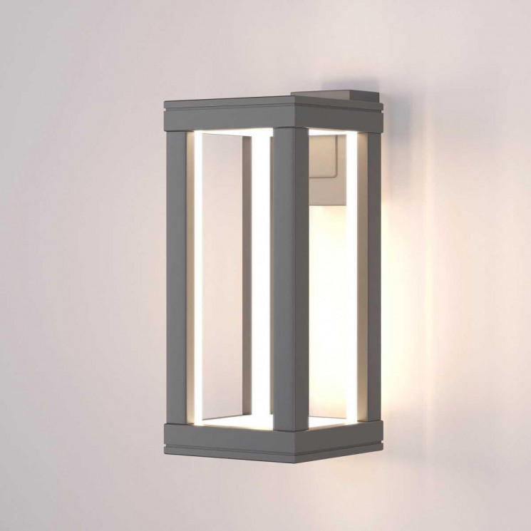 Уличный настенный светодиодный светильник Elektrostandard Frame 1527 Techno Led серый a051856