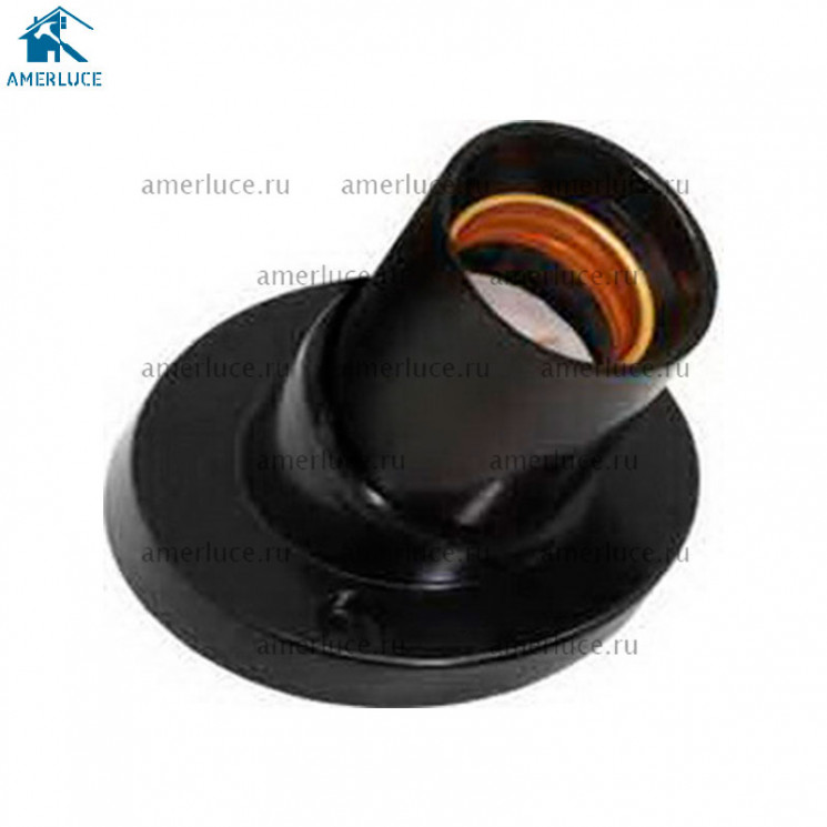 Патрон накладной наклонный E27 чёрный 