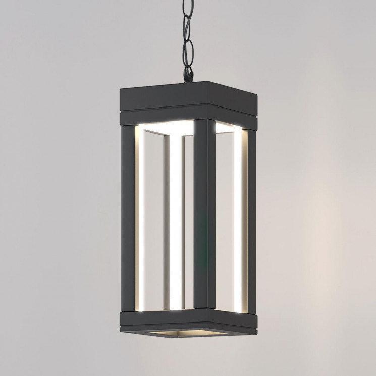Уличный подвесной светодиодный светильник Elektrostandard Frame 1528 Techno Led серый a051858